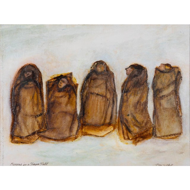 Figurative Dorothy Siddall - Beggers in a Frozen Field Signed Modernist Painting on Paper For Sale - Image 3 of 3