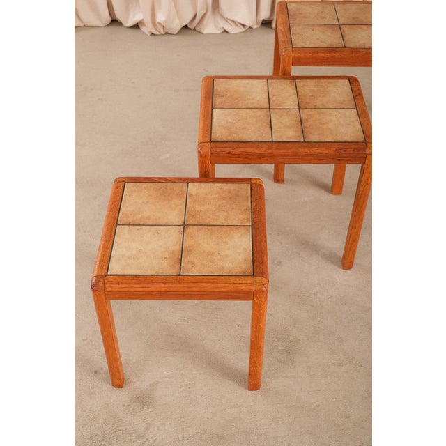 Danish Modern Teak Nesting Tables, Ceramic Tile Tops, 1960s Style For Sale - Image 15 of 15