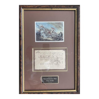 Mid 18th Century American Revolutionary War Pay Order with COA from Kenneth R. Laurence Galleries For Sale
