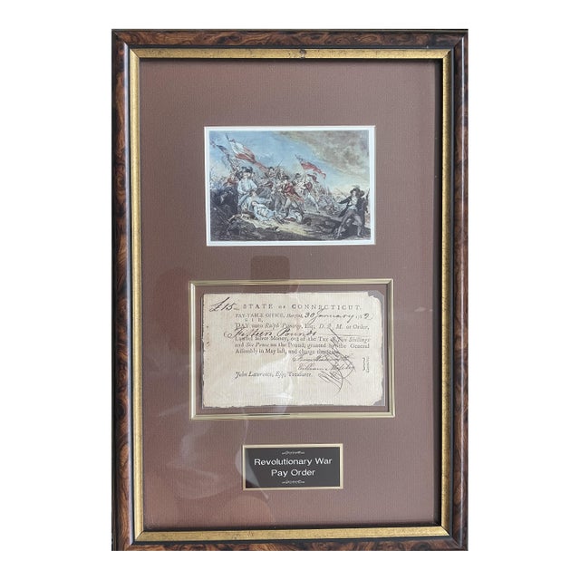 Mid 18th Century American Revolutionary War Pay Order with COA from Kenneth R. Laurence Galleries For Sale