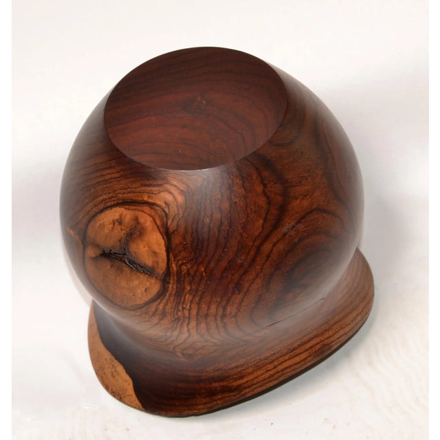 1960s Vintage Handcrafted Cockhill Crafts Style Sculptural Turned Yew Wood Vase For Sale - Image 4 of 12