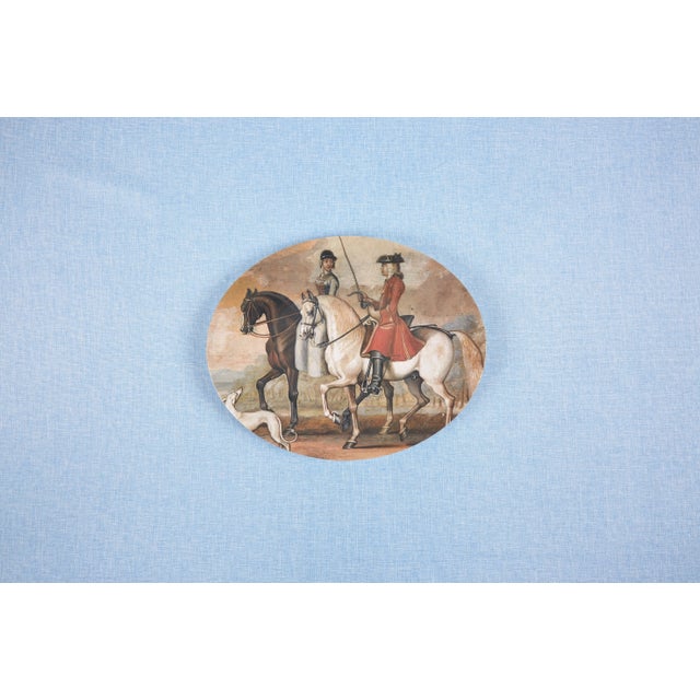English Equine Melamine Oval Serving Tray For Sale - Image 3 of 3