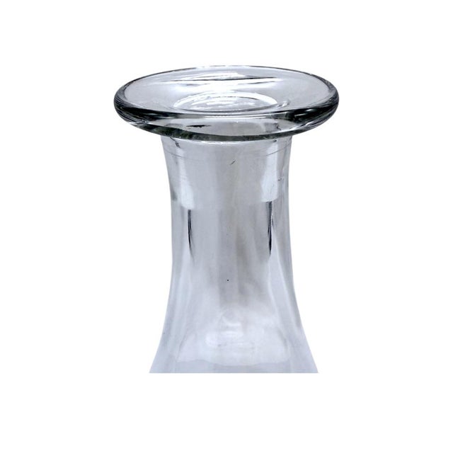 Late 20th Century Val St Lambert Crystal Decanter With Stopper Elegant Handcrafted Clear Glass For Sale In Baton Rouge - Image 6 of 10