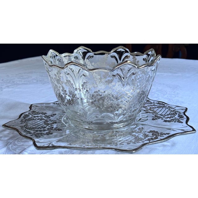 Mid 20th Century American Large Scale Sterling Silver Gilt Autumn Centerpiece Bowl & Underplate - Two Pieces For Sale - Image 12 of 16