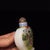 Late 20th Century Late 20th Century Hand-Painted Liuli Glass Snuff Bottle With Maiden & Guqin Scene, Qianlong Mark For Sale - Image 5 of 9