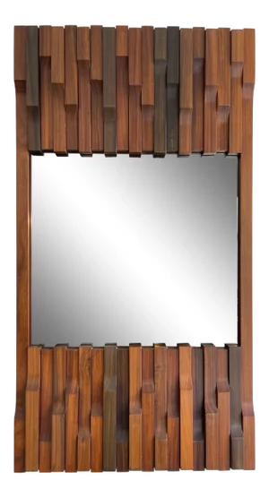 1970s Luciano Frigerio Italy Wood Mirror