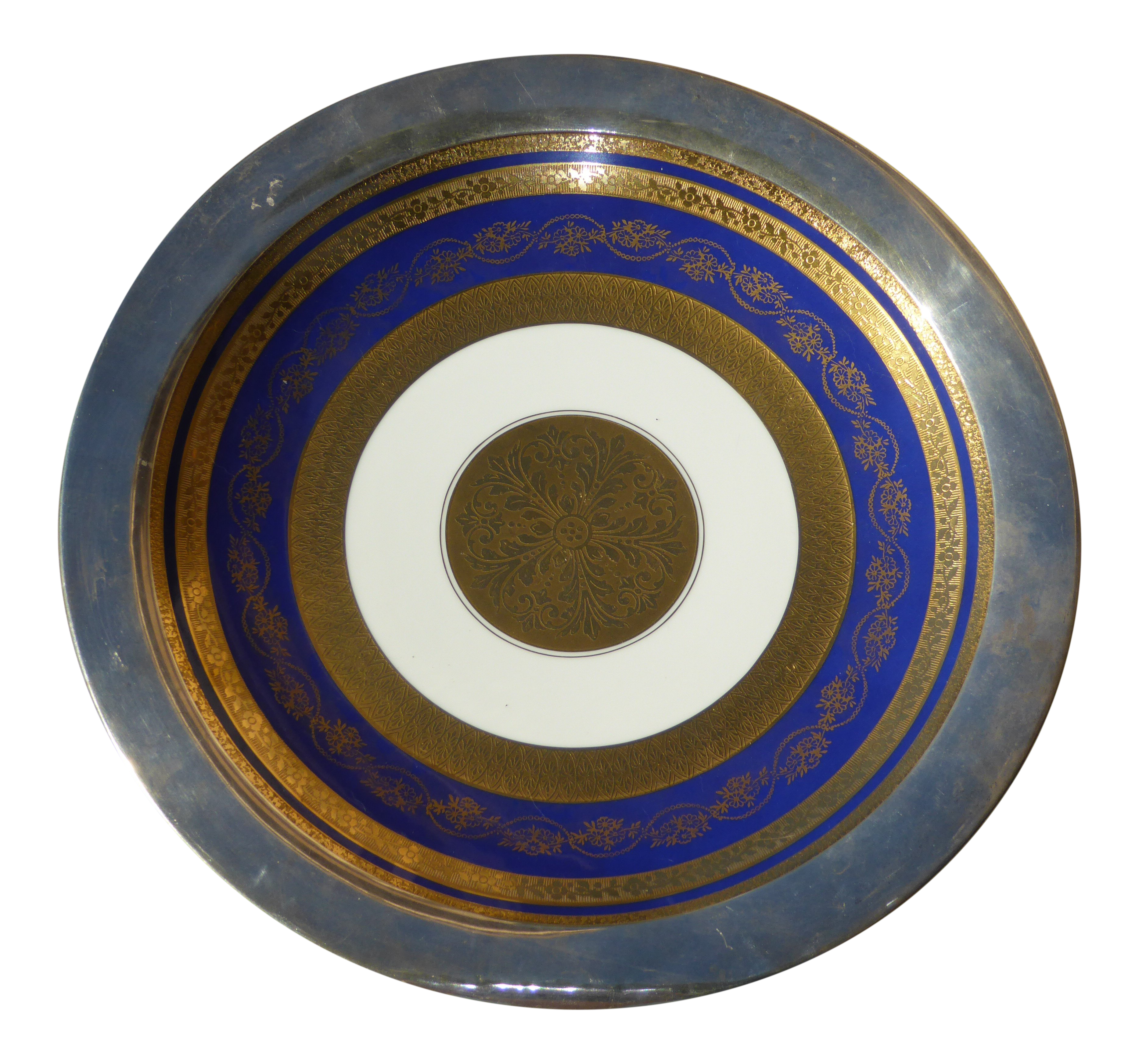 Rosenthal Germany Sterling Silver Gold Trim Decorative Ceramic Plate - image 0