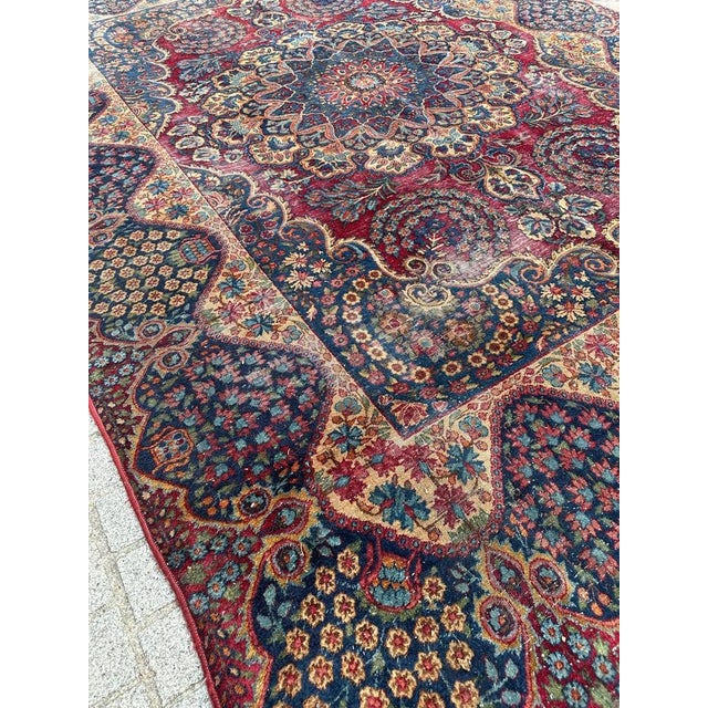 Distressed Kirman Rug, 1890s For Sale - Image 13 of 18