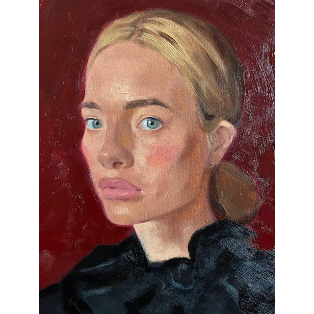 Elina Arbidane, Portrait of Woman, 2022, Oil on Canvas, in Flawless conditions. Designed from 2000 This piece has an...