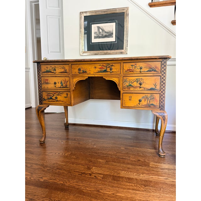 Antique Hand-Painted Chinoiserie Desk For Sale - Image 11 of 12