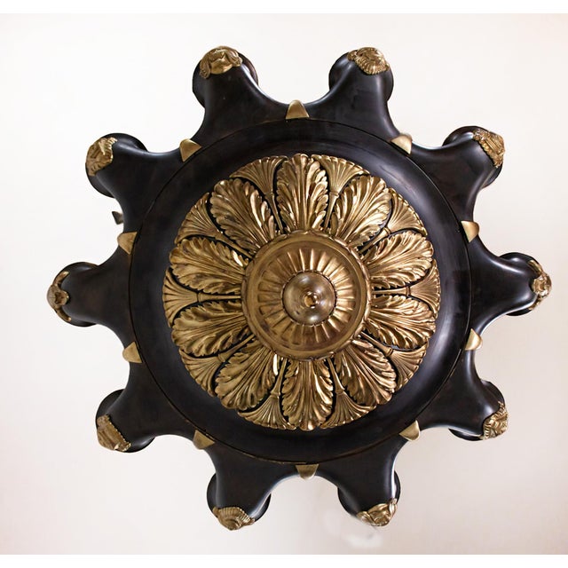 Louis Philippe Early 20th C. French Louis-Philippe Revival Gilt and Patinated Bronze Chandelier For Sale - Image 4 of 18