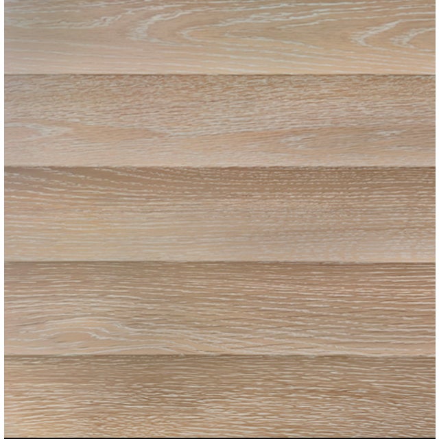 Tan Matthew Izzo Home Carmack Fluted Cerused Oak Three Drawer Side Table With Brass Knobs For Sale - Image 8 of 9