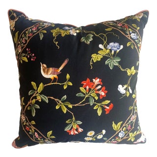 Botanical Black Throw Pillow Cover For Sale