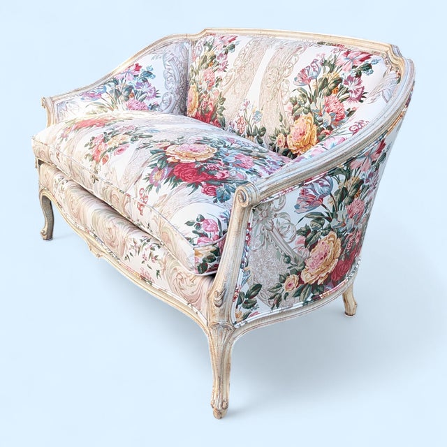 Vintage Chintz Brunschwig Fils Upholstered Settee by Century Furniture For Sale - Image 10 of 14