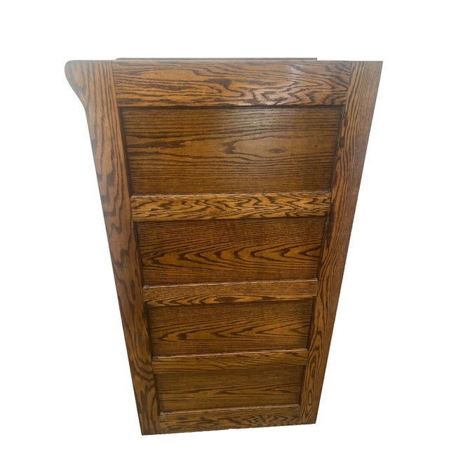 Antique Yawman and Erbe Tiger Oak Vertical File Cabinet Arts and Crafts C1910 For Sale In Palm Springs - Image 6 of 12