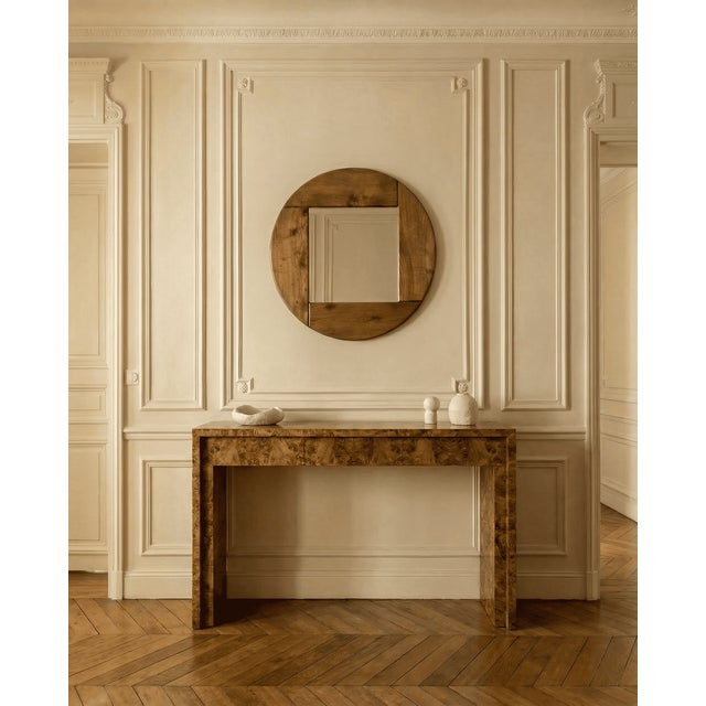 Elm Mirror from Maison Regain, 1960s For Sale - Image 3 of 3