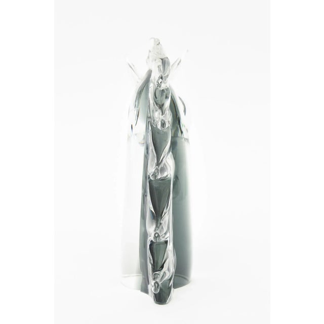 1980s Vintage Italian Murano 1980's Sommerso Glass Horse Head Sculpture Grays, Clear For Sale - Image 5 of 9