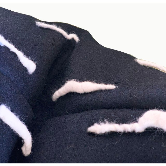 Black and White Woven Wool Pillows - a Pair For Sale - Image 4 of 4