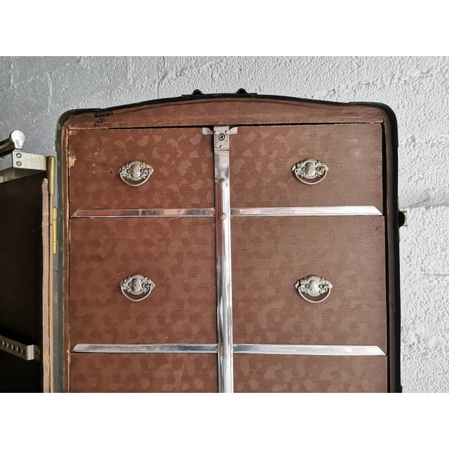 Large Antique Wardrobe/Steamer Trunk, USA, 1920s For Sale - Image 17 of 18