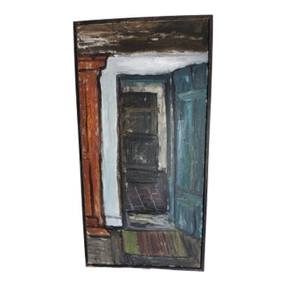 1953 Scandivanian Interior Oil Painting by Swedish Artist Ulla Borgstrom For Sale