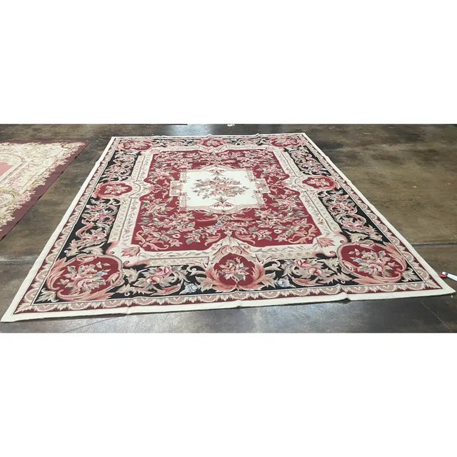 1990s Handwoven French Style Needlepoint Rug 8'0" X 10'0" For Sale - Image 5 of 9