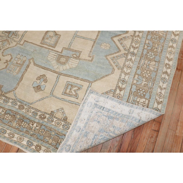2nd quarter of the 20th Century Persian Rug in neutral colors. Light blue, khaki and brown Details rug no. j2909 size 10'...