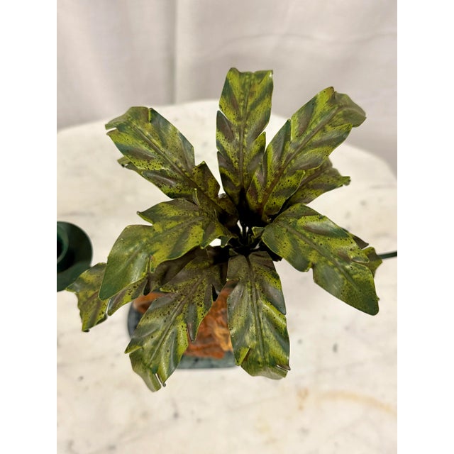 Metal Vintage Petite Choses Monkey and Palm Tree Double Candlestick Holder Candelabra For Sale - Image 7 of 8