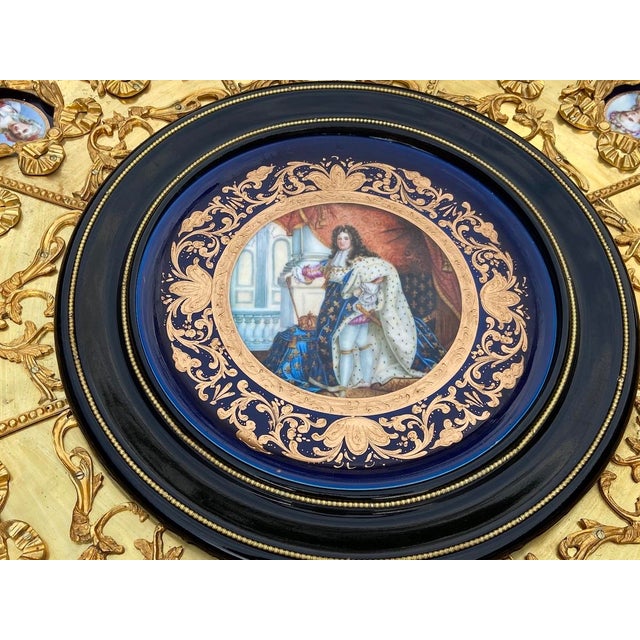 1960s French Louis XVI Bronze Porcelain Center Table For Sale - Image 4 of 15