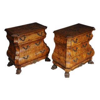 Italian Baroque Inlaid Chests of Drawers, Set of 2 For Sale