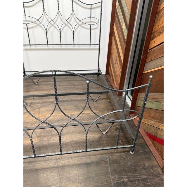 Queen Size Claudio Rayes Iron Bed Frame, Model 24 For Sale - Image 10 of 12