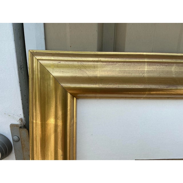 Gold Large Scale Late 19th-C. Hand Painted Chinese Ancestral Portraits Un Water Gilt Frames - S/2 For Sale - Image 8 of 11