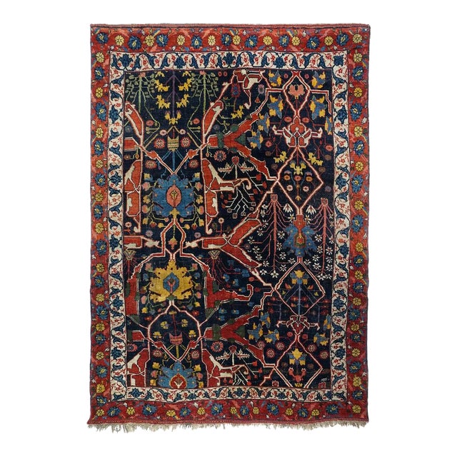 Late 19th Century Antique Garouss Bidjar Rug 5'9'' x 8'7'' For Sale