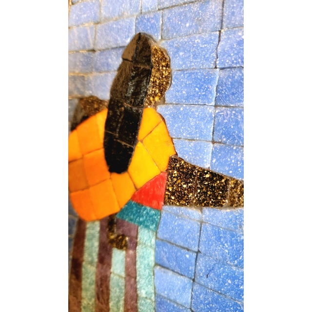 Salvador Teran Mexican Tile Mosaic on Brass Wall Art, Mexico, 1950 For Sale - Image 10 of 13