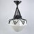 Art Deco Hanging Light in Opal Glass and Wrought Iron, 1930s For Sale - Image 3 of 10