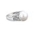 Contemporary Freshwater Pearl & Diamond Ring .25cttw 14k White Gold, Size 3 For Sale - Image 3 of 3