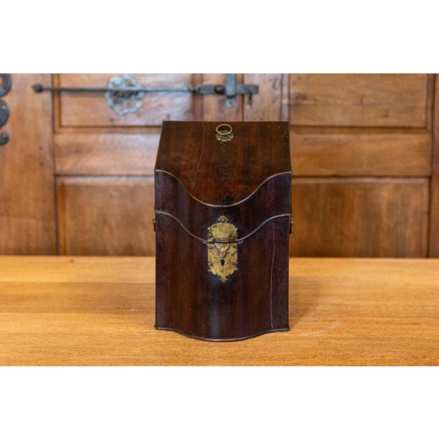 Brown English George III Period Early 18th Century Walnut Box with Brass Hardware For Sale - Image 8 of 15