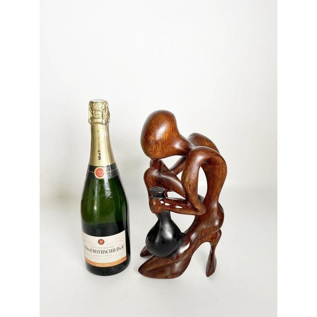 Modern Wooden Sculpture of a Crouching Woman, France, 1970s For Sale - Image 3 of 18