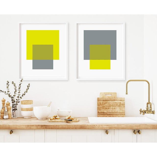 "The Interaction of Lime Green and Gray" by Liz Roache (Lime Green, Gray) This Modern, Mid Century, Contemporary Fine Art...