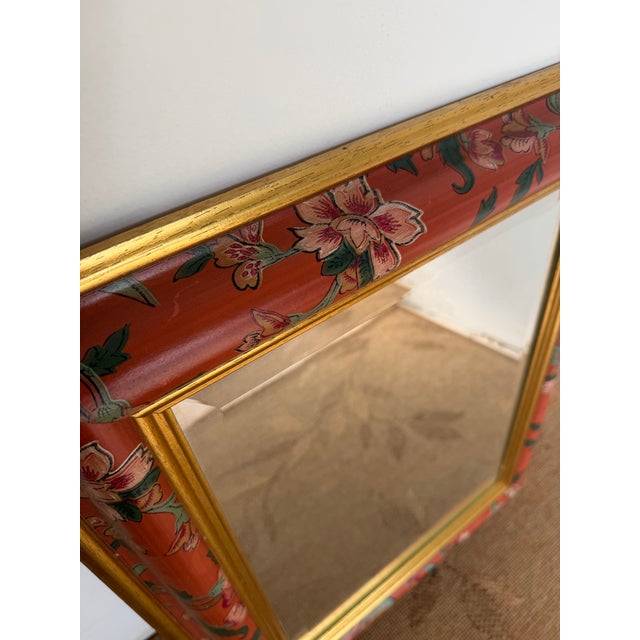 This listing is for a vintage, hand-painted rectangular wall mirror. It can be hung vertically or horizontally. It has...