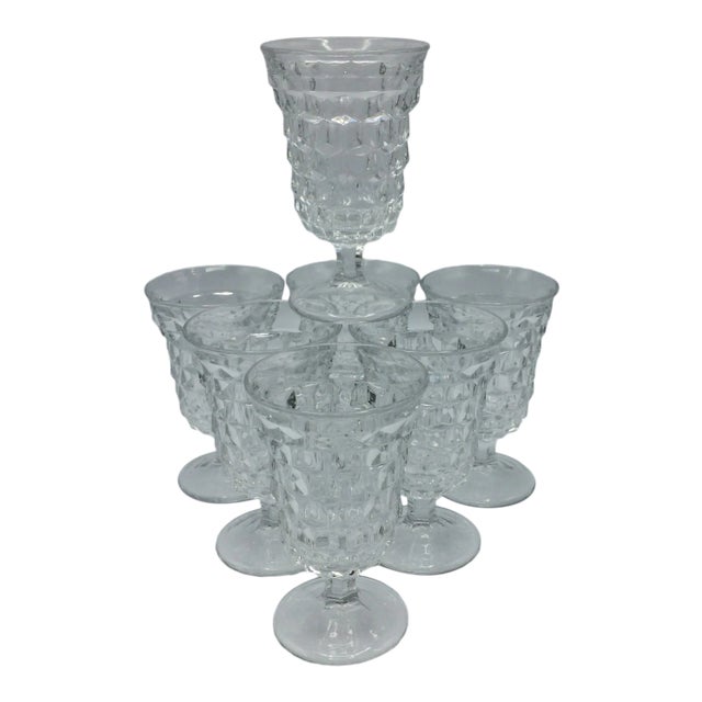 Fostoria American Clear Low Water Goblet - Set of 7 For Sale