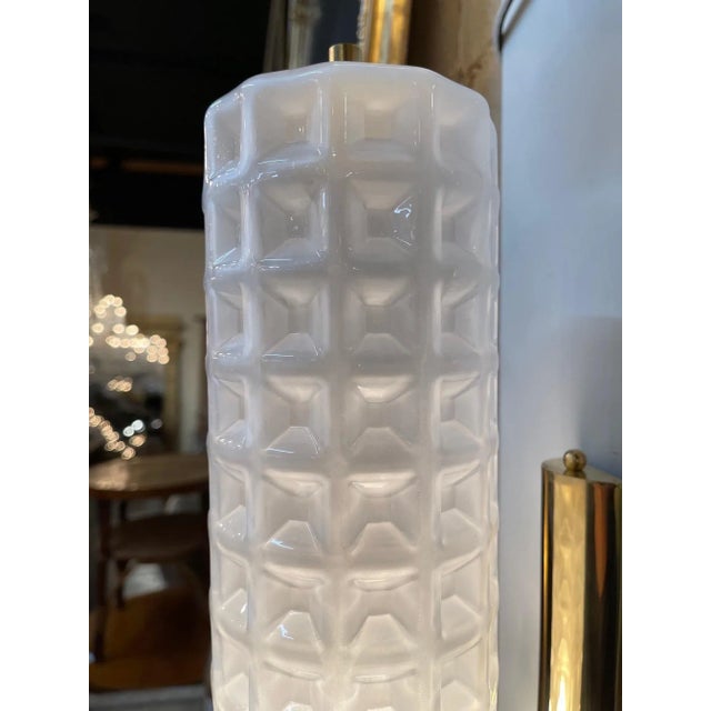 Early 21st Century Murano Glass and Brass Barber Style Sconces - A Pair For Sale - Image 5 of 9