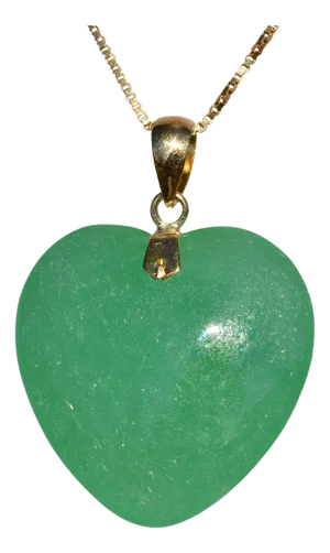 The Coupland: Apple Green Jadeite Heart Pendant with Yellow Gold