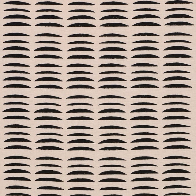 SAMPLE - Schumacher X Hadiya Williams Parable Hand Block Fabric In Charcoal For Sale