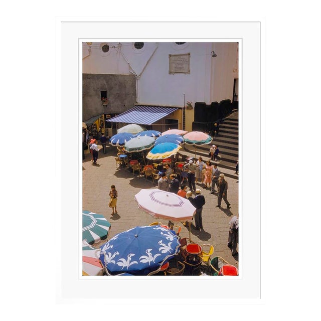 Toni Frissell 'Street Cafés in Capri' Archival Pigment Print Framed in White For Sale
