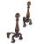 American Pair of Fire Dogs Andirons With Hammered Texture and Cannonball Crown For Sale - Image 3 of 8