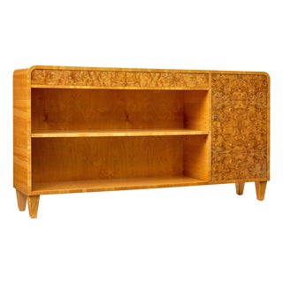 Mid-Century Swedish Elm and Burr Bookcase, 1950s For Sale