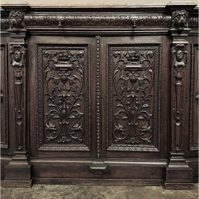 19th Century French Renaissance Marble Top Buffet For Sale - Image 15 of 18