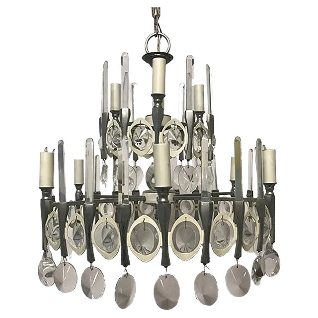 Vintage Italian Chandelier by Gaetano Sciolari For Sale