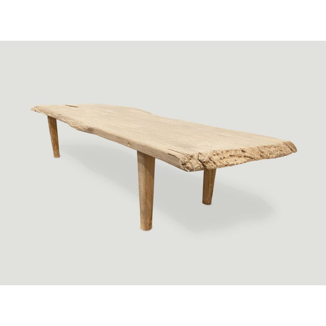 Andrianna Shamaris Live Edge Teak Wood Coffee Table or Bench For Sale - Image 17 of 18