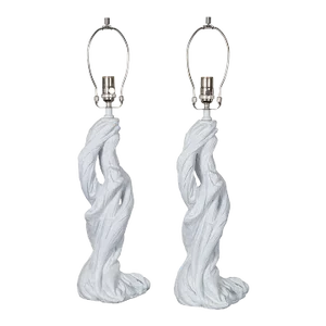 Pair of White Branch Table Lamps